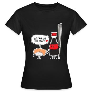 Sushi Lover Pun - Du bist meine Soja-Sojasauce - Frauen T-Shirt - Schwarz - Vorne - AI Model Female 172 dark (172cm)