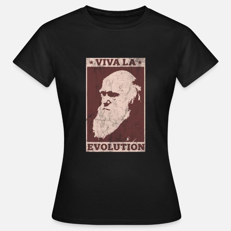 Charles Darwin Viva La Evolution - Frauen T-Shirt - Schwarz
