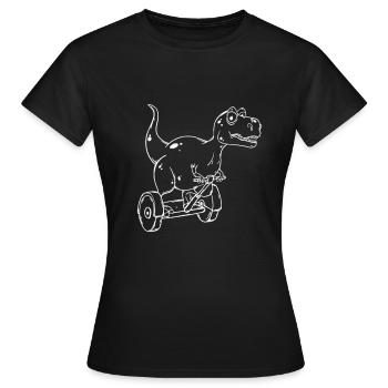 Rex mignon sur un Segway - T-shirts ironiques drôles - T-shirt Femme - noir - Devant - AI Model Female 172 dark (172cm)