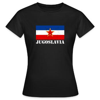 Drapeau Eks Yougoslavie Vintage Ex Yougoslavie - T-shirt Femme - noir - Devant - AI Model Female 172 dark (172cm)