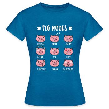 Love Pig Oh My God Pig pour les enfants - T-shirt Femme - bleu saphir antique chiné - Devant - AI Model Female 172 dark (172cm)