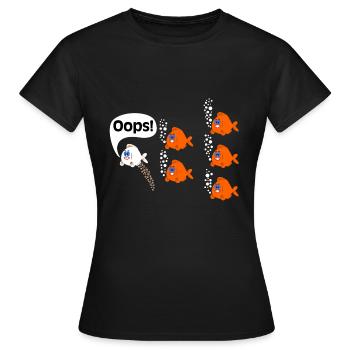 Fart Pupsen Oops fish Fart flatulence flatulence - Women's T-Shirt - black - Front - AI Model Female 172 dark (172cm)