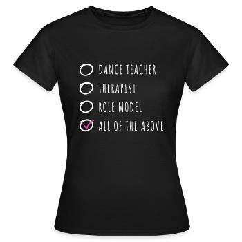 Tanzlehrer Design - Frauen T-Shirt - Schwarz - Vorne - AI Model Female 172 dark (172cm)
