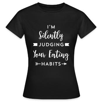 Funny Registered Dietitian Dietician Eating - Women's T-Shirt - black - Front - AI Model Female 172 dark (172cm)