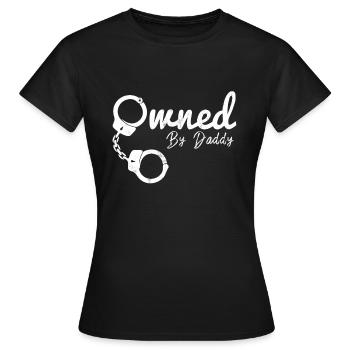 Owned By Daddy Bdsm Clothing Ddlg Submissive - Women's T-Shirt - black - Front - AI Model Female 172 dark (172cm)
