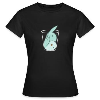 Perruche ludique dans la tasse perruche perruche oiseau perruche - T-shirt Femme - noir - Devant - AI Model Female 172 dark (172cm)