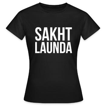 Sakht Launda Tough Guy Hindi Urdu Punjabi Munday - T-shirt Femme - noir - Devant - AI Model Female 172 dark (172cm)