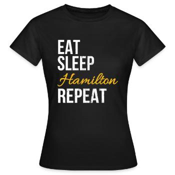 Eat Sleep Repeat Alexander Hamilton Repeat - Women's T-Shirt - black - Front - AI Model Female 172 dark (172cm)