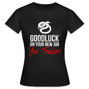 Funny Goodbye Colleague Leaving Gift - Women's T-Shirt - black - Front - AI Model Female 172 dark (172cm)