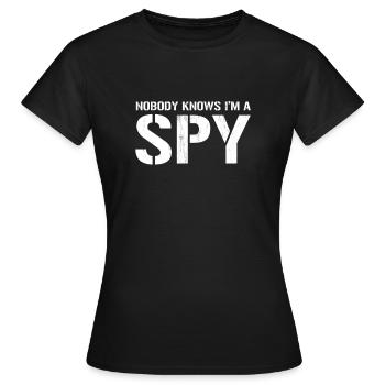 Espionner personne ne sait que je suis un espion - T-shirt Femme - noir - Devant - AI Model Female 172 dark (172cm)
