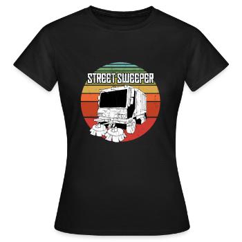 Vintage Street Sweeper Beruf Retro Grafik - Frauen T-Shirt - Schwarz - Vorne - AI Model Female 172 dark (172cm)