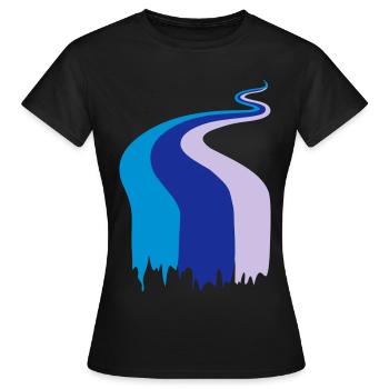 river, stream, colors - Women's T-Shirt - black - Front - AI Model Female 172 dark (172cm)