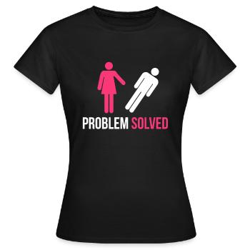 Problem gelöst Lustige Scheidung Trennung Auflösen Geschenk - Frauen T-Shirt - Schwarz - Vorne - AI Model Female 172 dark (172cm)