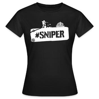 #SNIPER - Women's T-Shirt - black - Front - AI Model Female 172 dark (172cm)