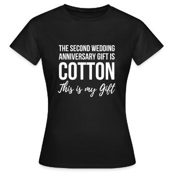 2e anniversaire de mariage, cadeaux de mariage pour - T-shirt Femme - noir - Devant - AI Model Female 172 dark (172cm)