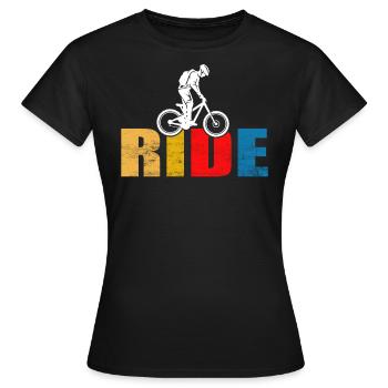 MOUNTAIN BIKE RIDE - Women's T-Shirt - black - Front - AI Model Female 172 dark (172cm)