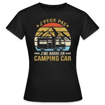 Je Peux Pas Je Me Barre En Camping-car - T-shirt Femme - noir - Devant - AI Model Female 172 dark (172cm)