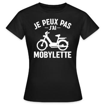 Je Peux Pas J'ai Mobylette - Mobilette Moto Cadeau - T-shirt Femme - noir - Devant - AI Model Female 172 dark (172cm)