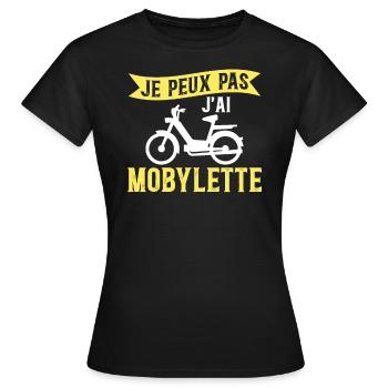 Je Peux Pas J'ai Mobylette - Mobilette Moto Cadeau - T-shirt Femme - noir - Devant - AI Model Female 172 dark (172cm)