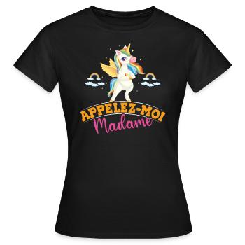 Appelez Moi Madame - T-shirt Femme - noir - Devant - AI Model Female 172 dark (172cm)
