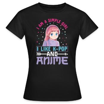 K-pop Coréen Musique Pop Cadeau Corée Musique - T-shirt Femme - noir - Devant - AI Model Female 172 dark (172cm)