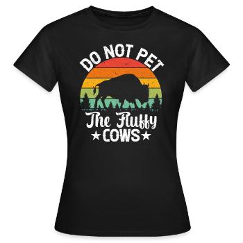 Ne Pas Caresser Les Vaches En Peluche - T-shirt Femme - noir - Devant - AI Model Female 172 dark (172cm)