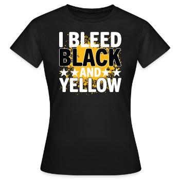 I Bleed Black And Yellow Je Saigne Noir Et Jaune - T-shirt Femme - noir - Devant - AI Model Female 172 dark (172cm)