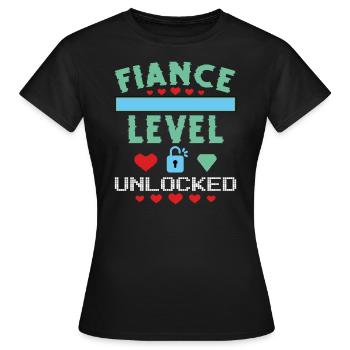Niveau De Fiancé Déverrouillé - T-shirt Femme - noir - Devant - AI Model Female 172 dark (172cm)