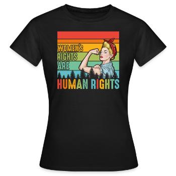 Women's rights are human rights - Women's T-Shirt - black - Front - AI Model Female 172 dark (172cm)