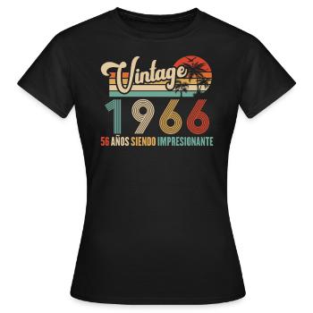 Anniversaire Vintage Idée Cadeau D Anniversaire 56 - T-shirt Femme - noir - Devant - AI Model Female 172 dark (172cm)