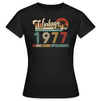 Anniversaire Vintage Idée Cadeau D Anniversaire 45 - T-shirt Femme - noir - Devant - AI Model Female 172 dark (172cm)