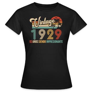 Anniversaire Vintage Idée Cadeau D Anniversaire 93 - T-shirt Femme - noir - Devant - AI Model Female 172 dark (172cm)