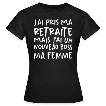 J'ai Pris Ma Retraite - T-shirt Femme - noir - Devant - AI Model Female 172 dark (172cm)
