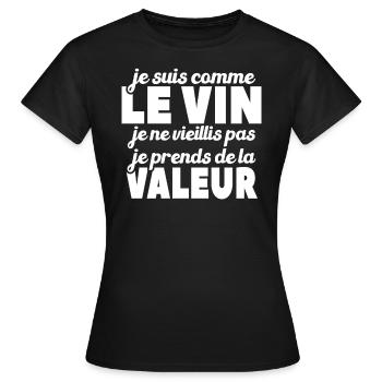 Je Suis Comme Le Vin - T-shirt Femme - noir - Devant - AI Model Female 172 dark (172cm)