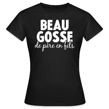 Beau Gosse De Père En Fils - T-shirt Femme - noir - Devant - AI Model Female 172 dark (172cm)