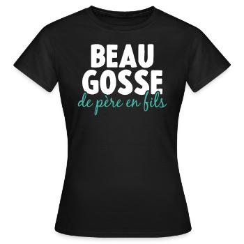 Beau Gosse De Père En Fils - T-shirt Femme - noir - Devant - AI Model Female 172 dark (172cm)