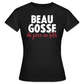 Beau Gosse De Père En Fils - T-shirt Femme - noir - Devant - AI Model Female 172 dark (172cm)