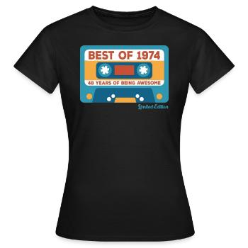 1974 Vintage Vintage Retro Cadeau D’anniversaire - T-shirt Femme - noir - Devant - AI Model Female 172 dark (172cm)