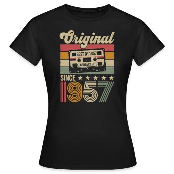 Vintage Geburtstag Original Geschenkidee 1957 - Frauen T-Shirt - Schwarz - Vorne - AI Model Female 172 dark (172cm)