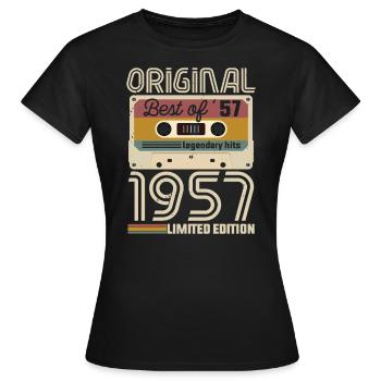 Vintage Geburtstag Original Geschenkidee 1957 - Frauen T-Shirt - Schwarz - Vorne - AI Model Female 172 dark (172cm)