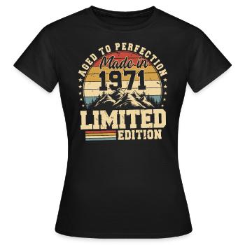 Aged to perfection made in 1971 - Women's T-Shirt - black - Front - AI Model Female 172 dark (172cm)