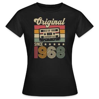 Anniversaire Vintage Idée Cadeau Original 1968 - T-shirt Femme - noir - Devant - AI Model Female 172 dark (172cm)