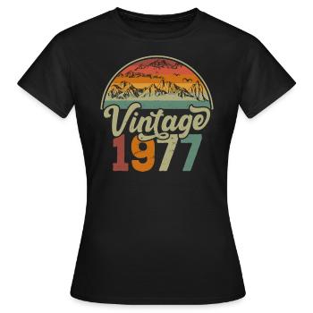 Vintage 1977 - T-shirt Femme - noir - Devant - AI Model Female 172 dark (172cm)