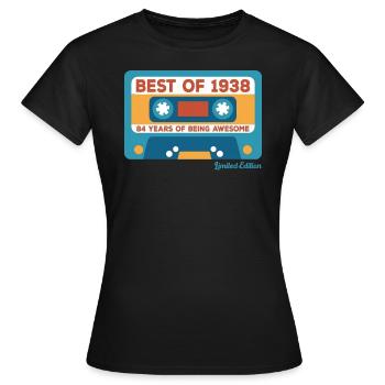 1938 Vintage Vintage Retro Cadeau D’anniversaire - T-shirt Femme - noir - Devant - AI Model Female 172 dark (172cm)