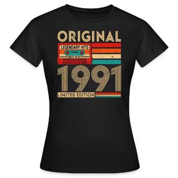 Original Legendary Hits Das Beste von 1991 - Frauen T-Shirt - Schwarz - Vorne - AI Model Female 172 dark (172cm)