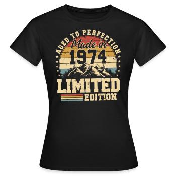 Aged to perfection Made in 1974 - Women's T-Shirt - black - Front - AI Model Female 172 dark (172cm)