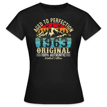 Aged to perfection 1963 original - Women's T-Shirt - black - Front - AI Model Female 172 dark (172cm)