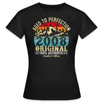 Aged to perfection 2008 Original - Women's T-Shirt - black - Front - AI Model Female 172 dark (172cm)