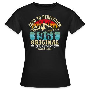 Aged to perfection 1961 original - Women's T-Shirt - black - Front - AI Model Female 172 dark (172cm)