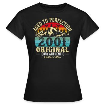 Aged to perfection 2001 Original - Women's T-Shirt - black - Front - AI Model Female 172 dark (172cm)